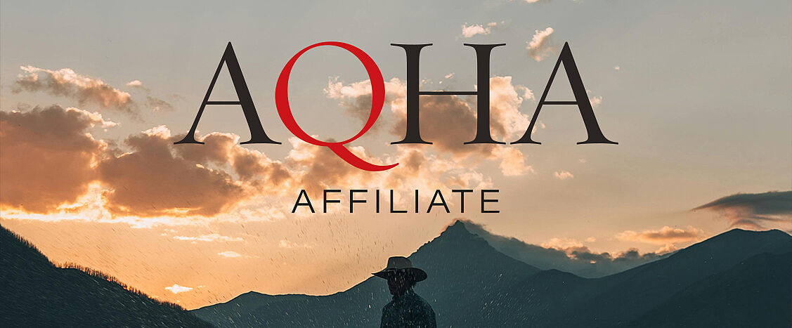 Logo mit dem Schriftzug „AQHA Affiliate“.
